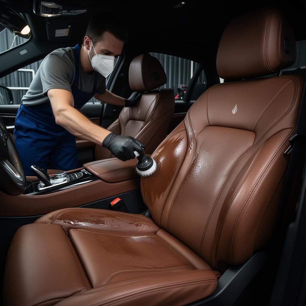 Detailing interior de cuero premium