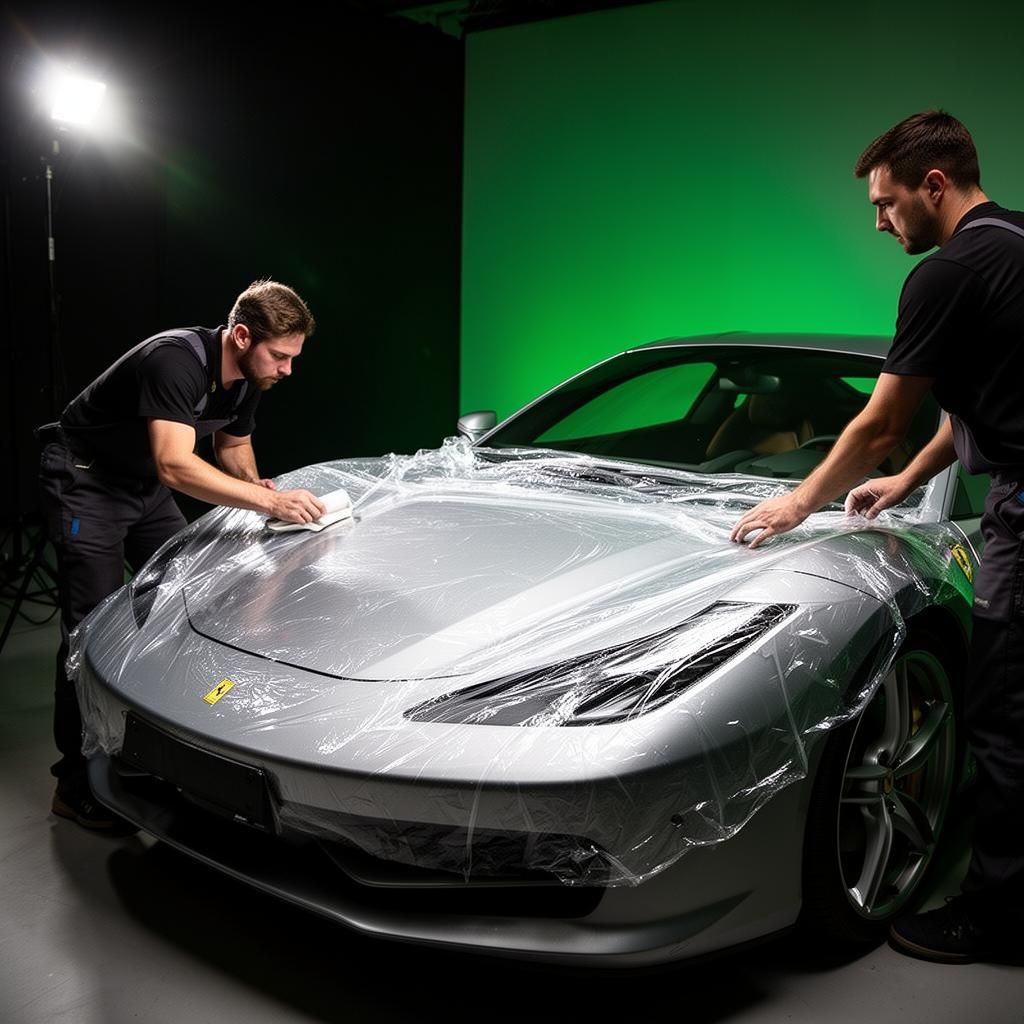 Instalación de PPF en deportivo