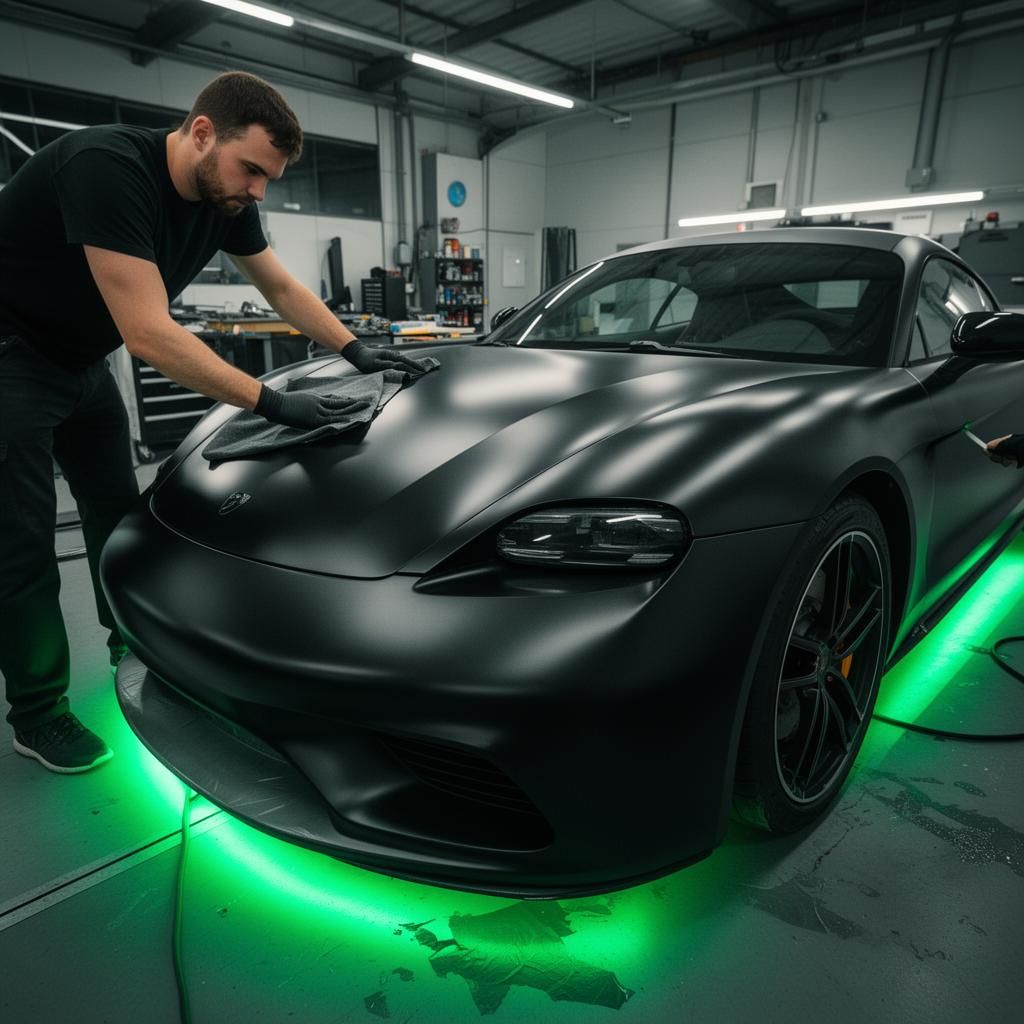 Wrapping matte black en deportivo